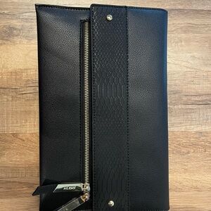 Aldo Black Leather Textured Design Purse/shoulder bag